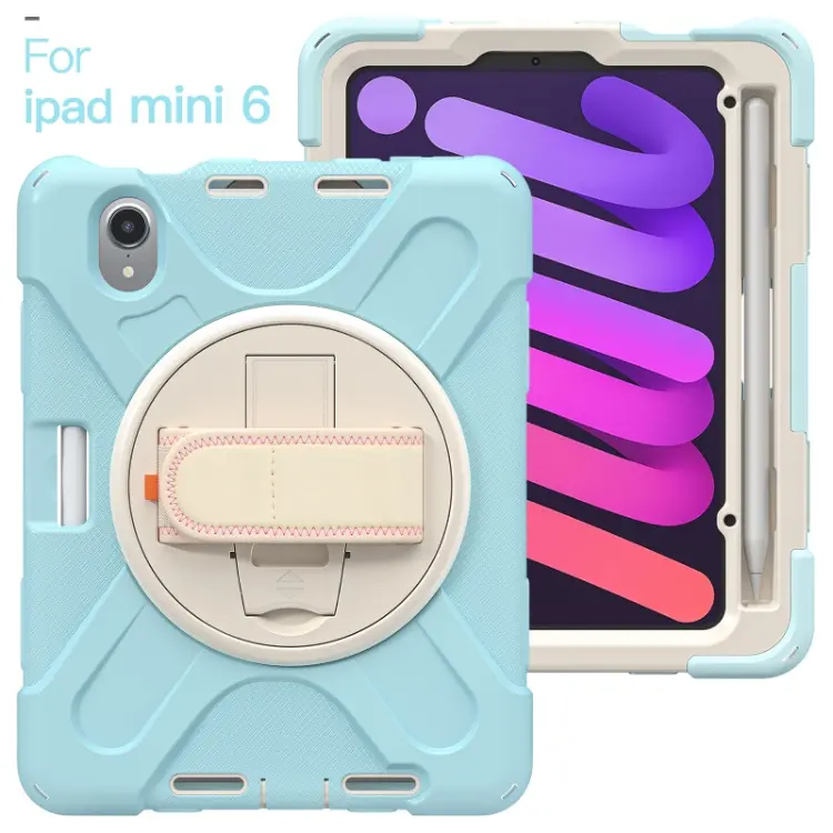 Heavy Duty Shock Proof Armour Tablet Case For iPad Mini 6 Back Cover Case With Shoulder Belt