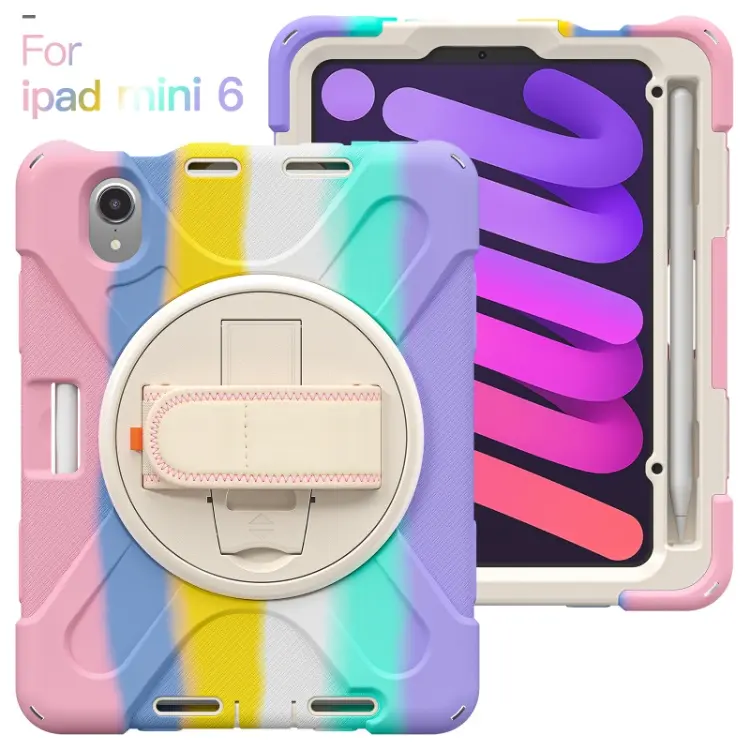 Heavy Duty Shock Proof Armour Tablet Case For iPad Mini 6 Back Cover Case With Shoulder Belt