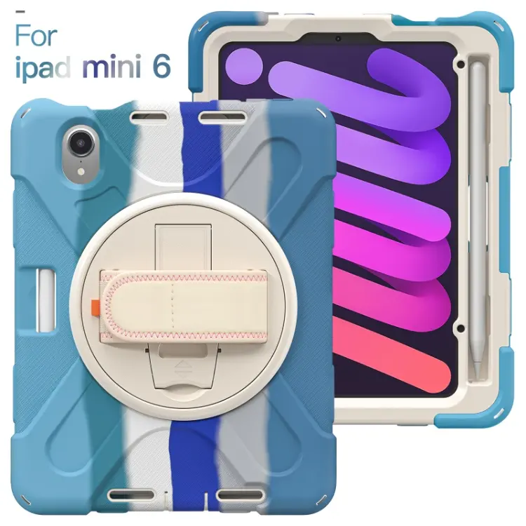 Heavy Duty Shock Proof Armour Tablet Case For iPad Mini 6 Back Cover Case With Shoulder Belt