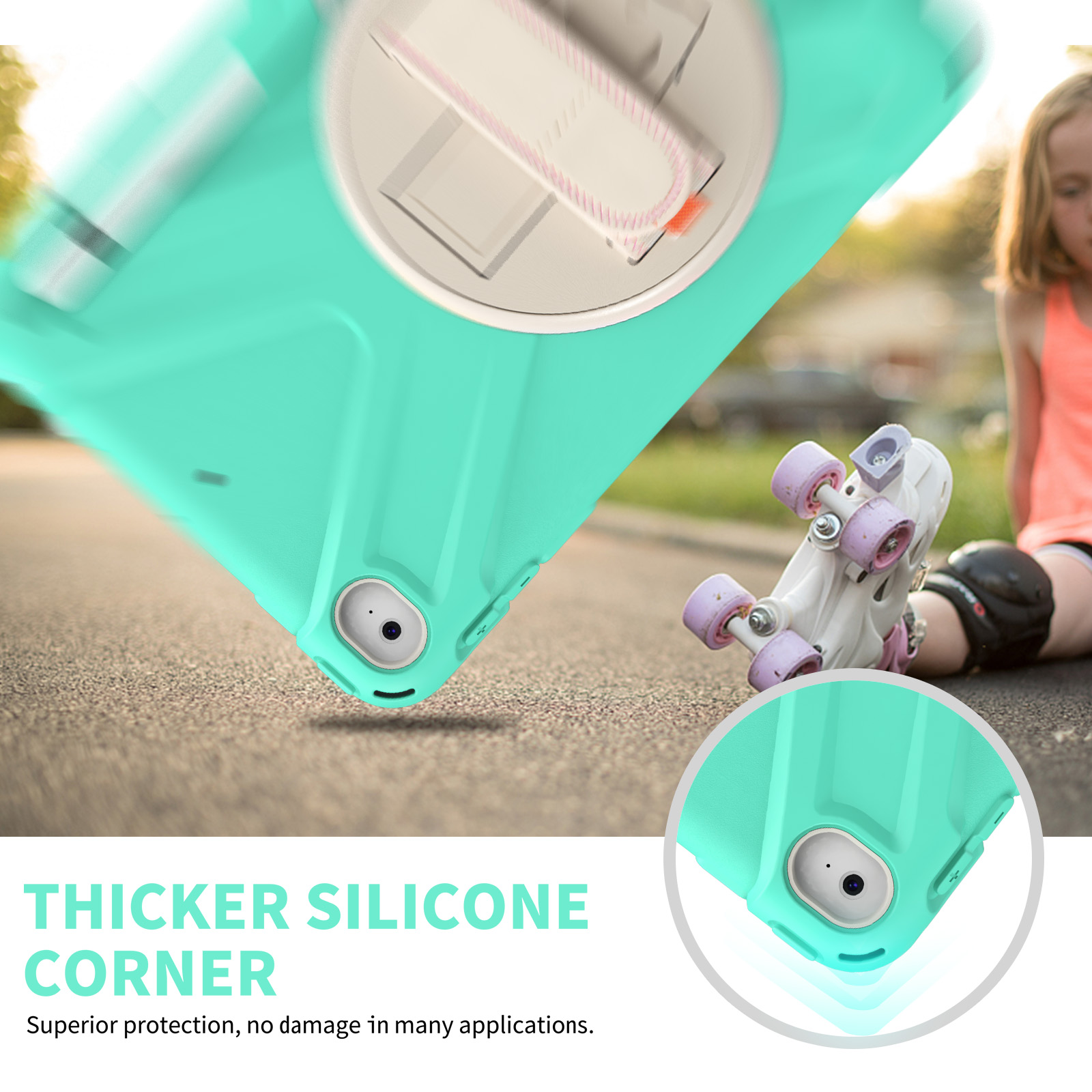 Soft Silicone Shockproof Protective Cover Case for iPad Mini 4 5 Case WithPencil Holder Kickstand Hand Strap