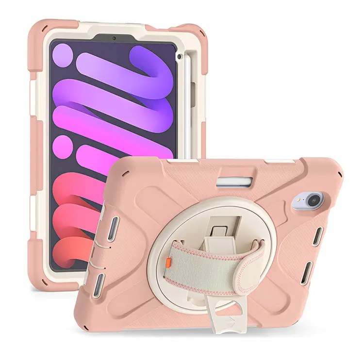 Heavy Duty Shock Proof Armour Tablet Case For iPad Mini 6 Back Cover Case With Shoulder Belt