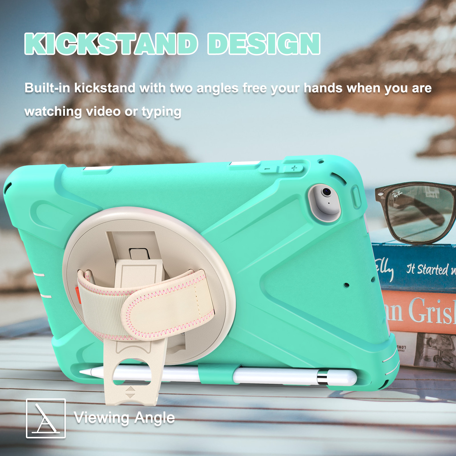 Soft Silicone Shockproof Protective Cover Case for iPad Mini 4 5 Case WithPencil Holder Kickstand Hand Strap