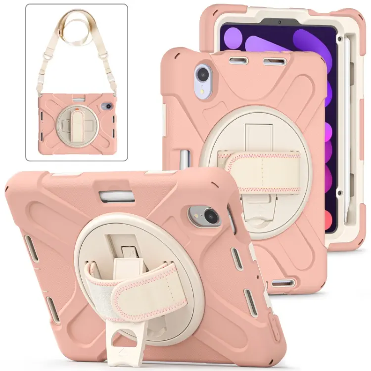 Heavy Duty Shock Proof Armour Tablet Case For iPad Mini 6 Back Cover Case With Shoulder Belt