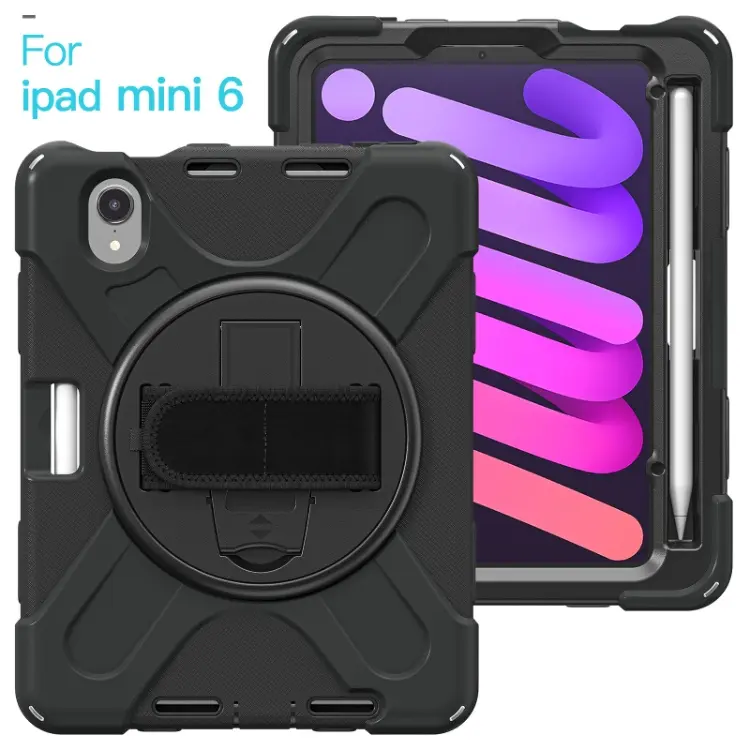 Heavy Duty Shock Proof Armour Tablet Case For iPad Mini 6 Back Cover Case With Shoulder Belt