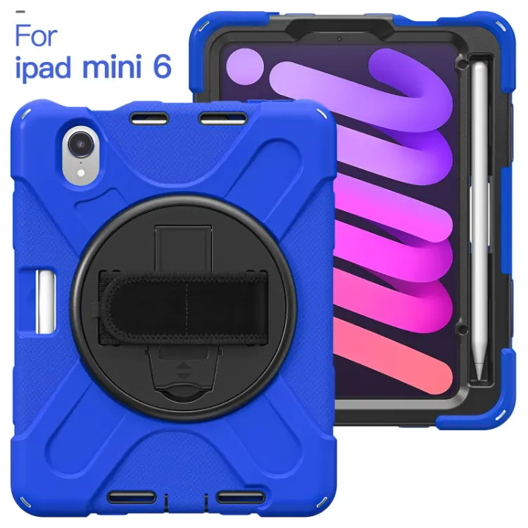 Heavy Duty Shock Proof Armour Tablet Case For iPad Mini 6 Back Cover Case With Shoulder Belt