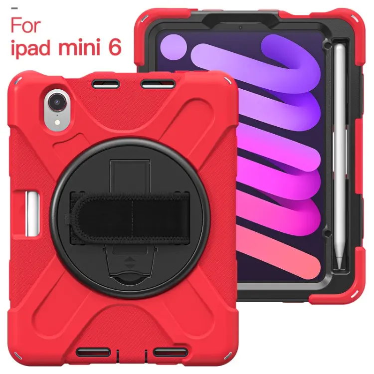 Heavy Duty Shock Proof Armour Tablet Case For iPad Mini 6 Back Cover Case With Shoulder Belt