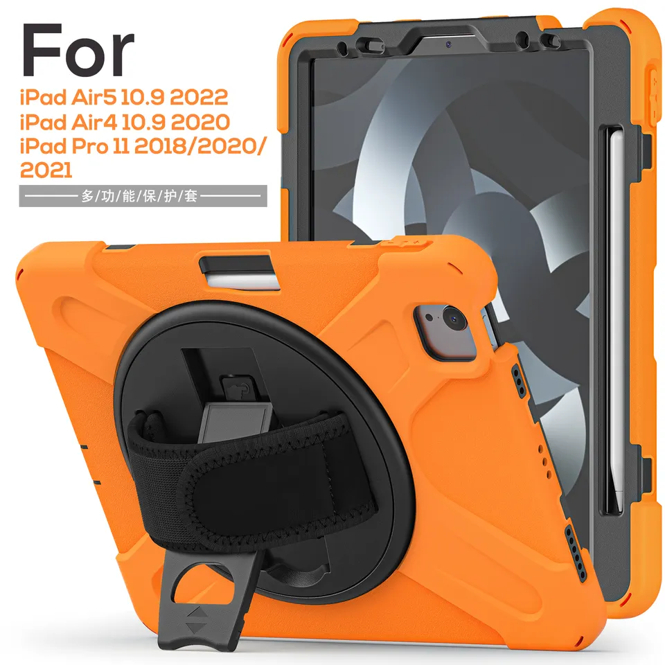 360 Rotating Stand Tablet Accessories Cover For iPad Pro 11 2022 2021 2020 2018 Air 5 4 Case