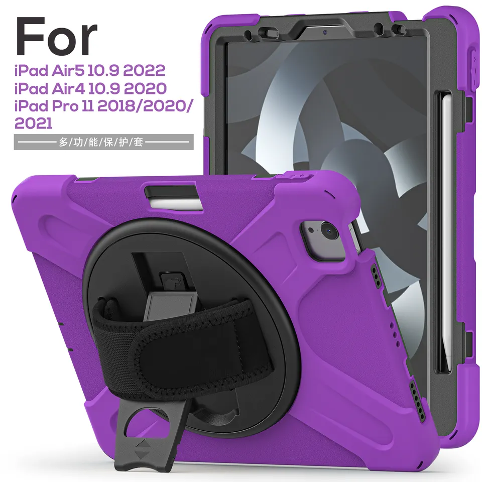 360 Rotating Stand Tablet Accessories Cover For iPad Pro 11 2022 2021 2020 2018 Air 5 4 Case