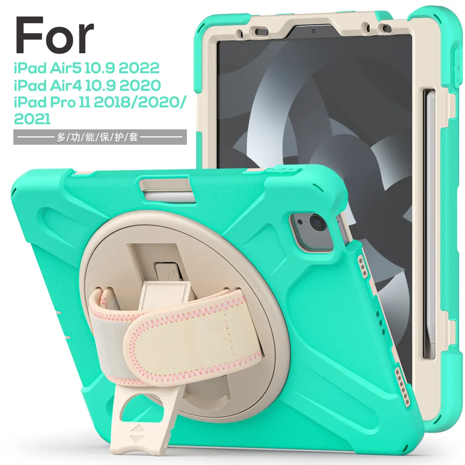 360 Rotating Stand Tablet Accessories Cover For iPad Pro 11 2022 2021 2020 2018 Air 5 4 Case
