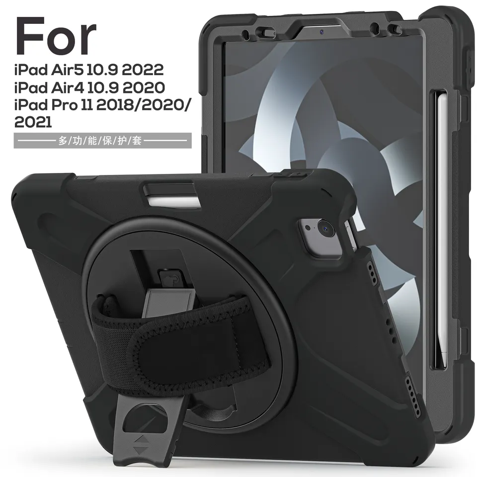 360 Rotating Stand Tablet Accessories Cover For iPad Pro 11 2022 2021 2020 2018 Air 5 4 Case