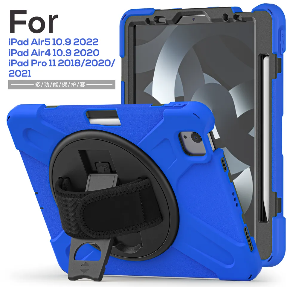 360 Rotating Stand Tablet Accessories Cover For iPad Pro 11 2022 2021 2020 2018 Air 5 4 Case