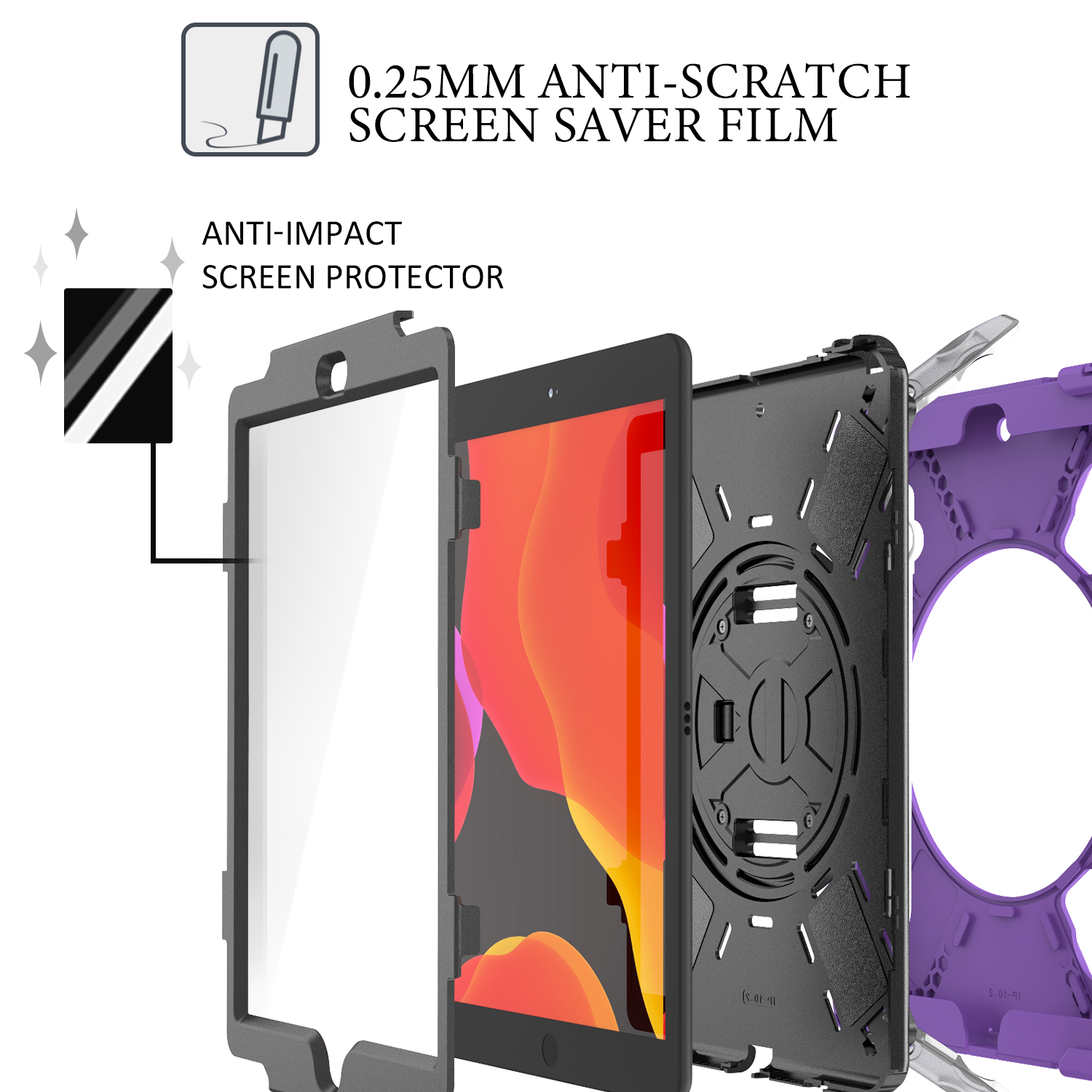 10.2 inch Heavy Duty Silicon Shockproof Tablet Case Cover For iPad 7 8 9 generation Rugged Case