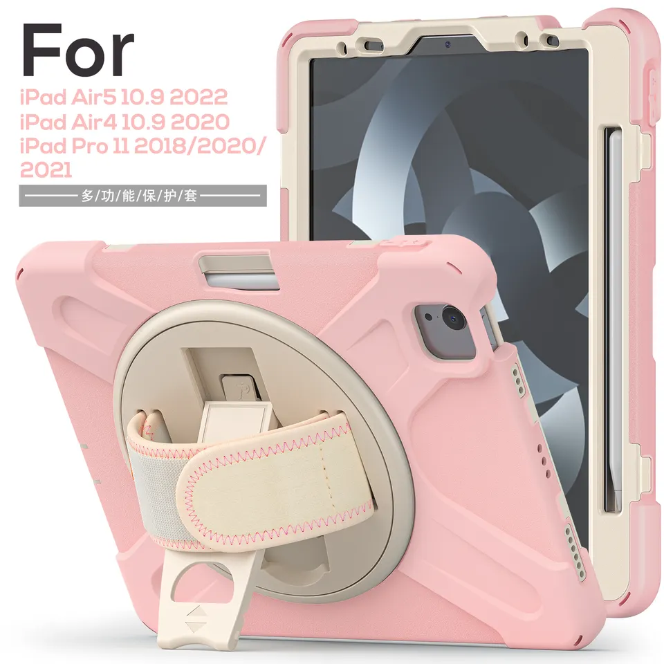 360 Rotating Stand Tablet Accessories Cover For iPad Pro 11 2022 2021 2020 2018 Air 5 4 Case