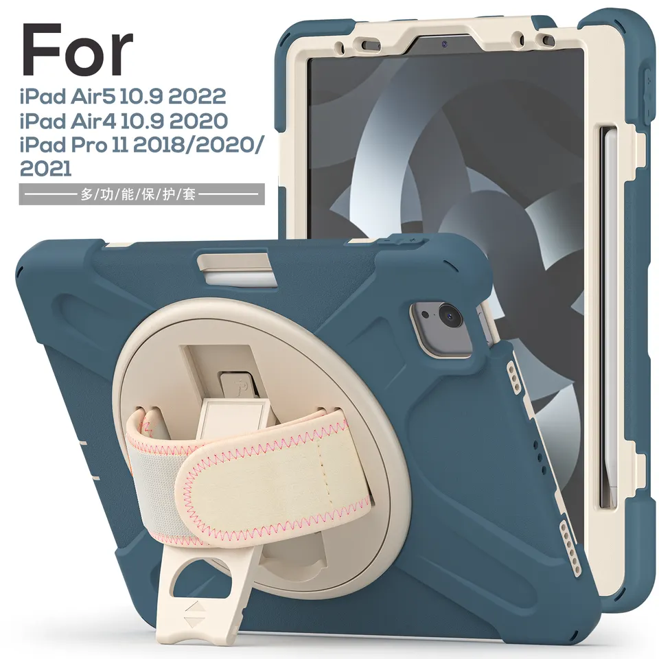 360 Rotating Stand Tablet Accessories Cover For iPad Pro 11 2022 2021 2020 2018 Air 5 4 Case