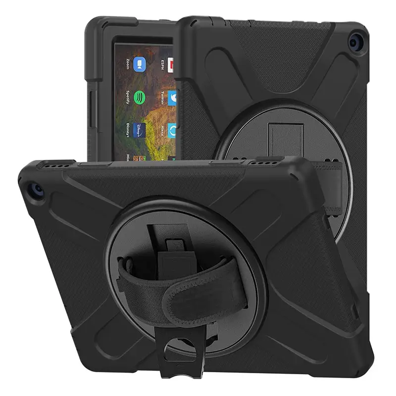 Silicon 3-layer protective universal tablet cover for Kindle Fire HD 10 2021 case