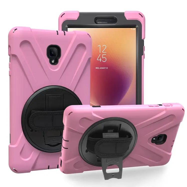 Detachable 360 Degrees Rotating Kickstand Silicone Case Tablet Cover For Samsung Galaxy Tab A 8.0 2017 Case