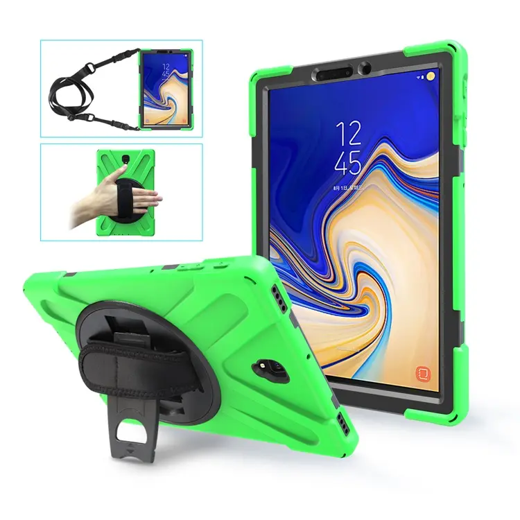 Silicone Hybrid Rotary Case For Samsung Galaxy Tab S5e S4 S3 S2 Tablet Back Cover Case