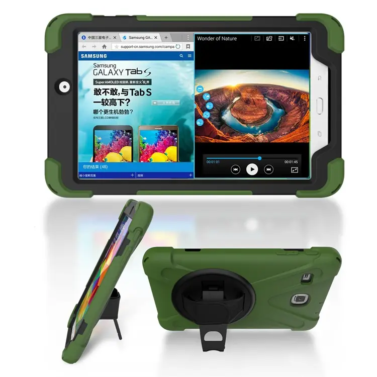 Rugged Silicone Shockproof Tablet Cover Stand Case For Samsung Galaxy Tab E 8.0 inch Kids Case Back Cover