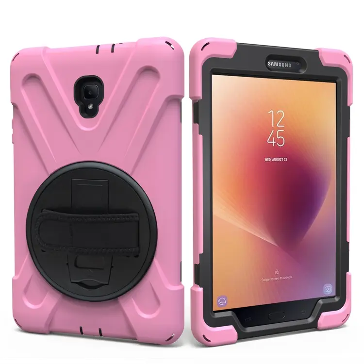 Detachable 360 Degrees Rotating Kickstand Silicone Case Tablet Cover For Samsung Galaxy Tab A 8.0 2017 Case