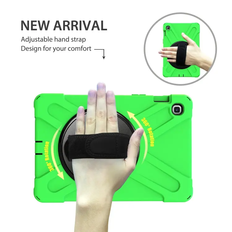 Silicone Hybrid Rotary Case For Samsung Galaxy Tab S5e S4 S3 S2 Tablet Back Cover Case