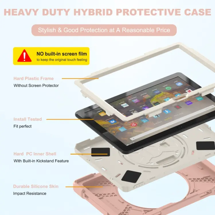 Silicon 3-layer protective universal tablet cover for Kindle Fire HD 10 2021 case