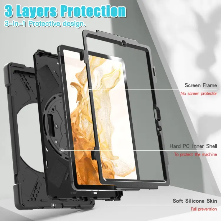 Heavy Duty Silicone Shockproof Tablet Cover Case For Samsung Galaxy Tab S7 S8 Case