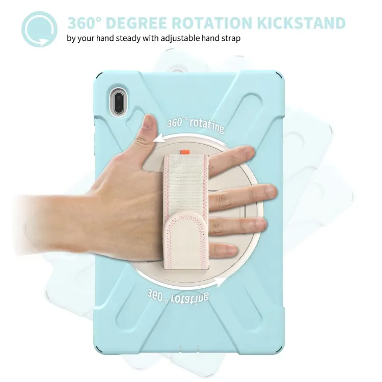 Heavy Duty Silicone Tablet Cover Case For Samsung Galaxy Tab S7 FE Case With Rotating Kickstand