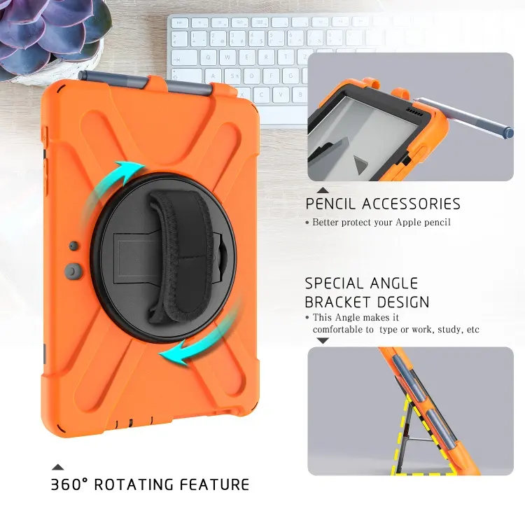 Heavy Duty Shockproof Tablet Cover Case For Microsoft Surface Go 2 3 Case With Hand Strap Shoulder Strap And Kickstand