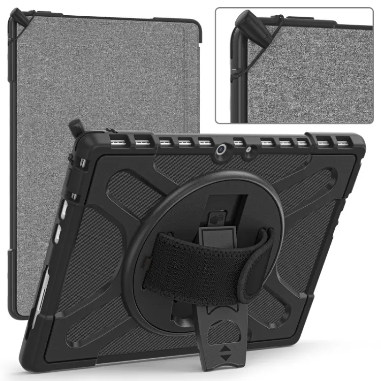 Full Protective Tablet Cover Case For Microsoft Surface Pro 8 TPU Case With Rotating Kickstand Hand Strap