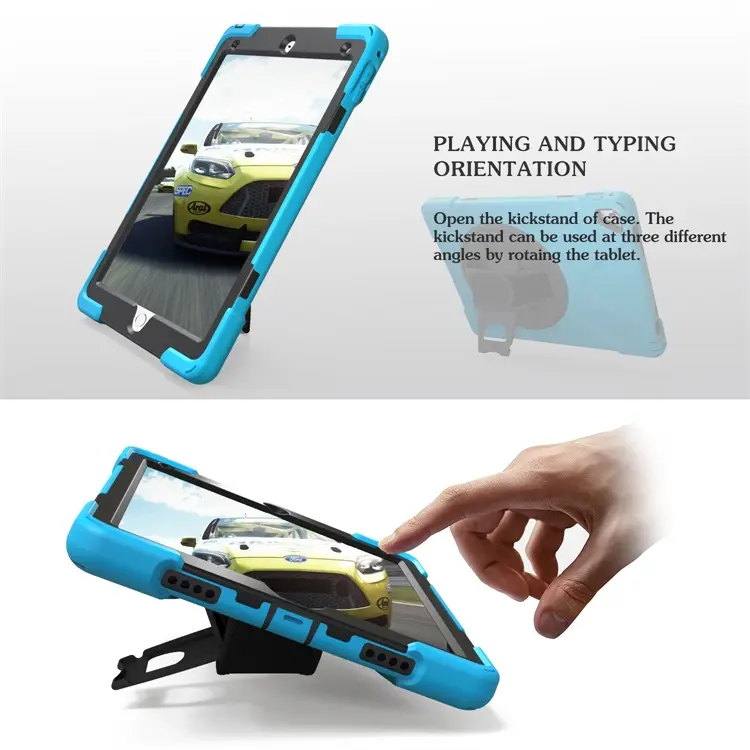 360 Degrees Rotating Kickstand Silicone Tablet Cover Case For Apple iPad pro 9.7 inch 2016 Case