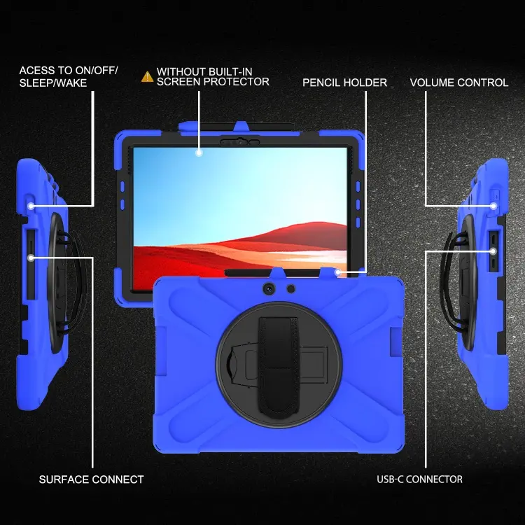 Silicone Rugged Shockproof Protective Tablet Cover Case For Microsoft Surface Pro X Cover Case