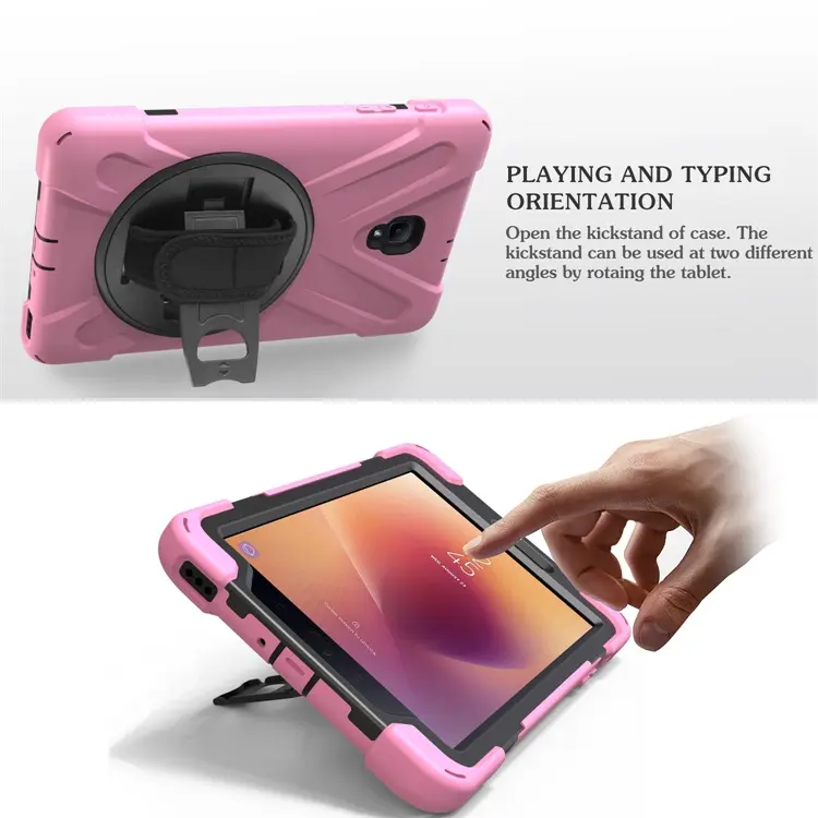 Detachable 360 Degrees Rotating Kickstand Silicone Case Tablet Cover For Samsung Galaxy Tab A 8.0 2017 Case
