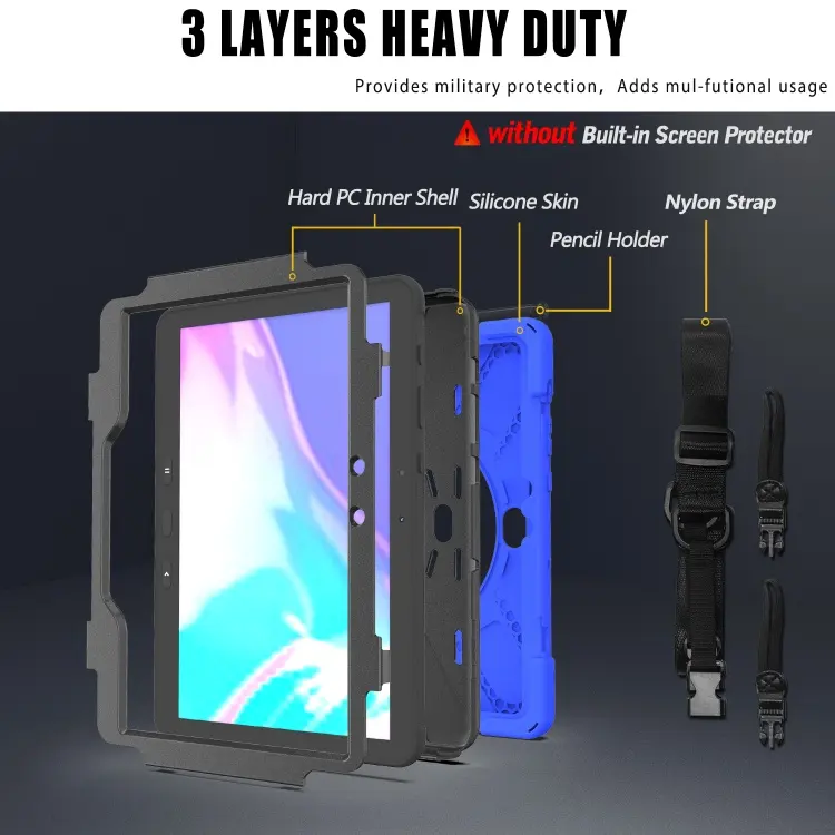 10.1 inch Shockproof Hard Silicone Heavy Duty Case For Samsung Galaxy Tab Active Pro Back Cover Case