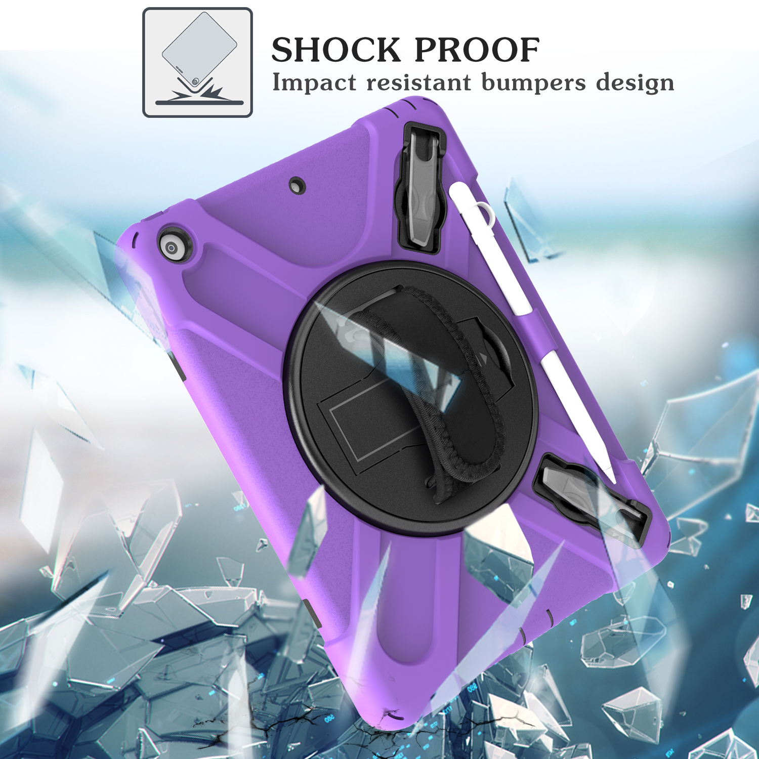 10.2 inch Heavy Duty Silicon Shockproof Tablet Case Cover For iPad 7 8 9 generation Rugged Case