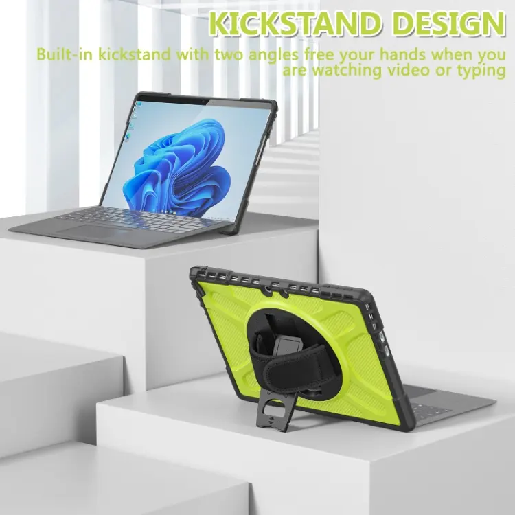 Rugged TPU Tablet Back Cover Case For Microsoft Surface 13” Pro 9 Case Cover With 360 Rotating Stand