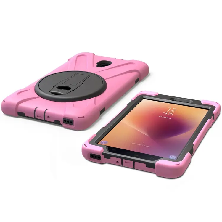 Detachable 360 Degrees Rotating Kickstand Silicone Case Tablet Cover For Samsung Galaxy Tab A 8.0 2017 Case