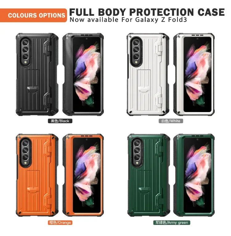 Cute TPU PC Bumper Front Back Full Protection Case For Samsung Galaxy Z Fold 3 5G Cover
