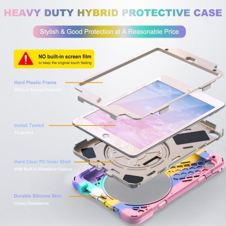 Soft Silicone Shockproof Protective Cover Case for iPad Mini 4 5 Case WithPencil Holder Kickstand Hand Strap