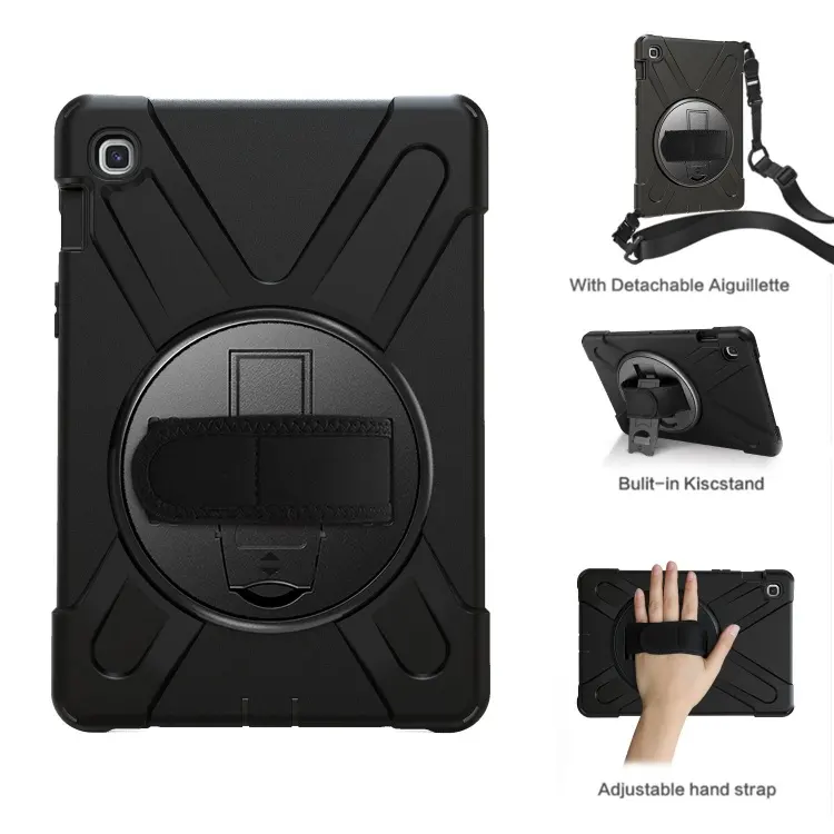 Silicone Hybrid Rotary Case For Samsung Galaxy Tab S5e S4 S3 S2 Tablet Back Cover Case