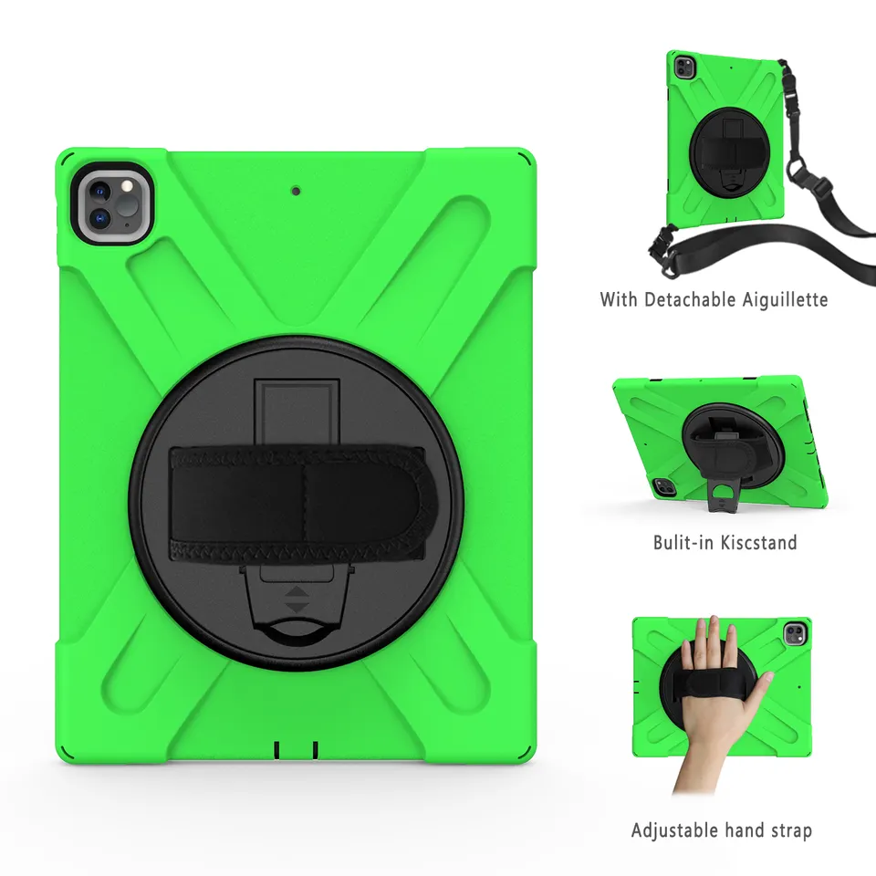 Heavy Duty Tablet Case Cover For iPad Pro 12.9 2018 2020 Case With Pencil Holder And Kickstand