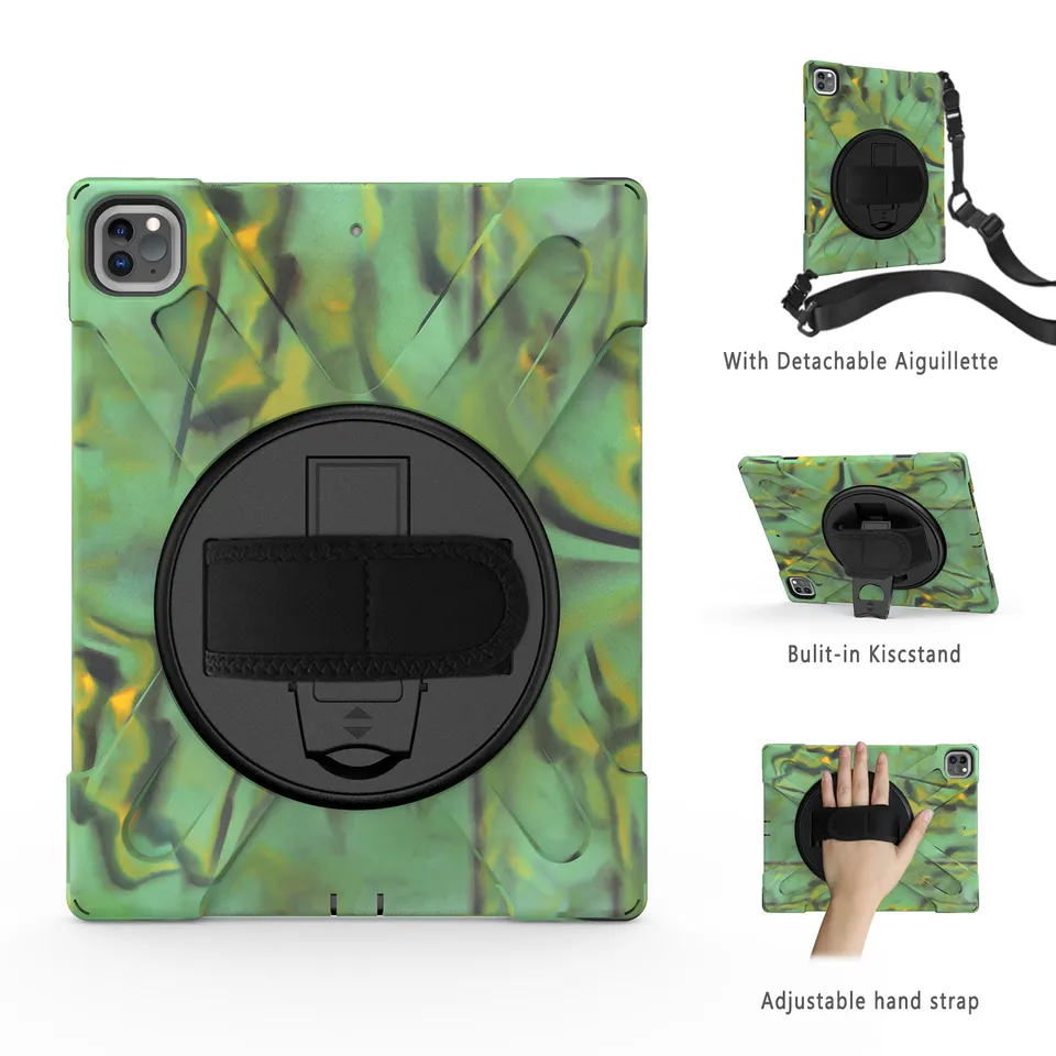 Heavy Duty Tablet Case Cover For iPad Pro 12.9 2018 2020 Case With Pencil Holder And Kickstand