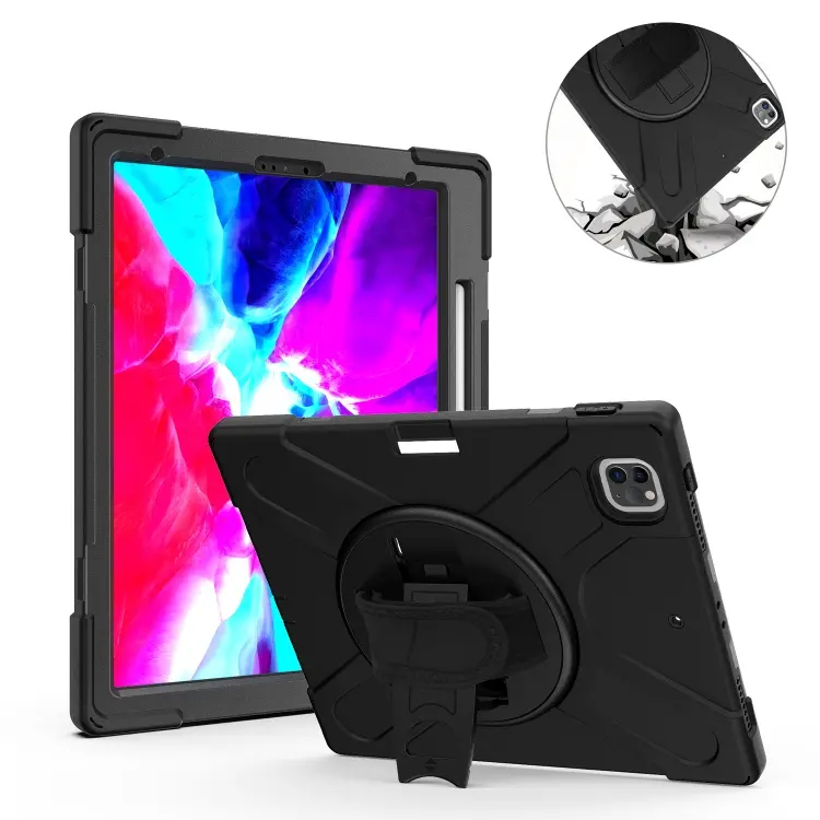 Heavy Duty Tablet Case Cover For iPad Pro 12.9 2018 2020 Case With Pencil Holder And Kickstand