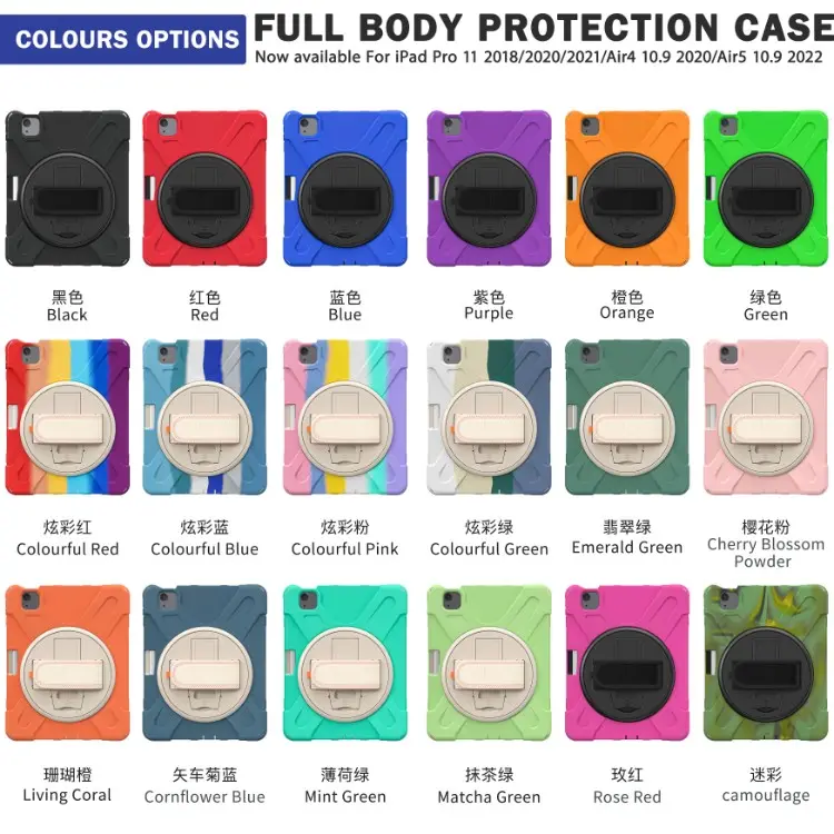 360 Rotating Stand Tablet Accessories Cover For iPad Pro 11 2022 2021 2020 2018 Air 5 4 Case