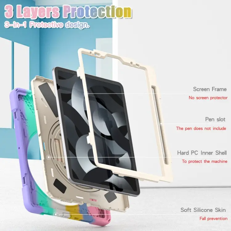 360 Rotating Stand Tablet Accessories Cover For iPad Pro 11 2022 2021 2020 2018 Air 5 4 Case