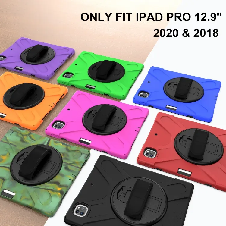 Heavy Duty Tablet Case Cover For iPad Pro 12.9 2018 2020 Case With Pencil Holder And Kickstand