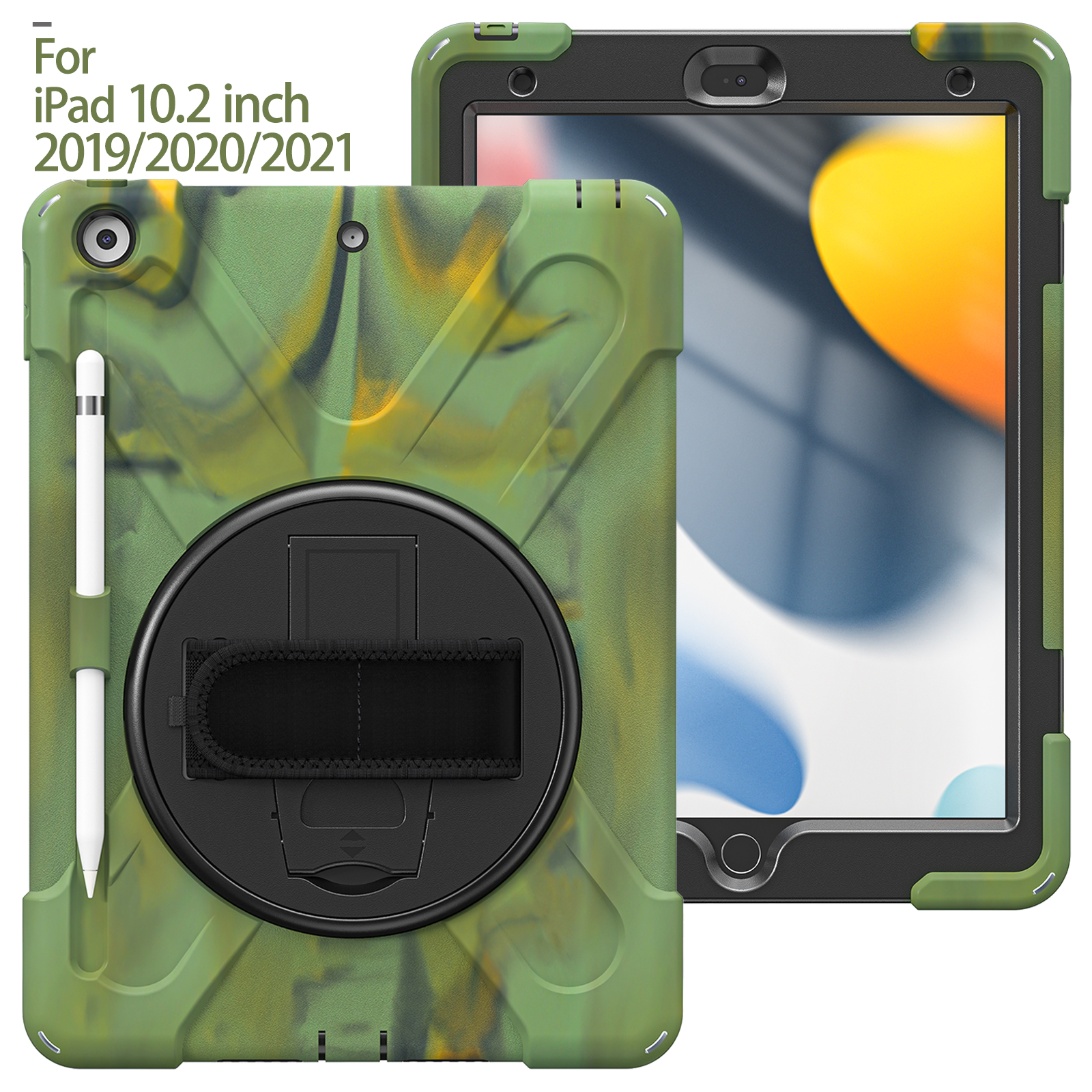 10.2 inch Heavy Duty Silicon Shockproof Tablet Case Cover For iPad 7 8 9 generation Rugged Case
