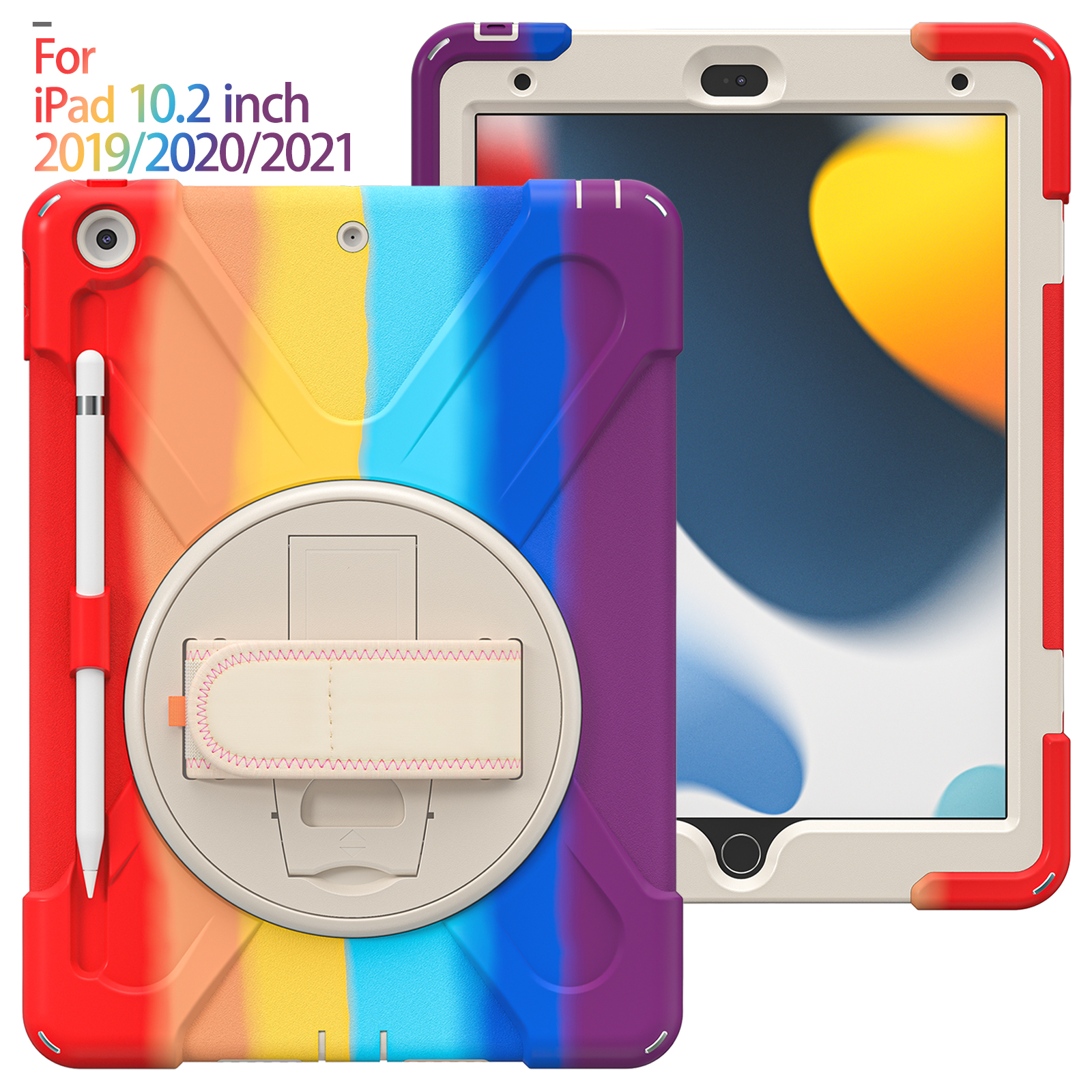 10.2 inch Heavy Duty Silicon Shockproof Tablet Case Cover For iPad 7 8 9 generation Rugged Case