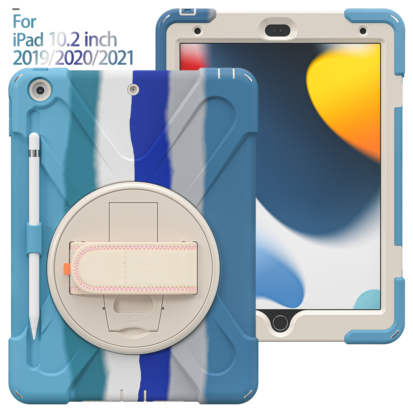 10.2 inch Heavy Duty Silicon Shockproof Tablet Case Cover For iPad 7 8 9 generation Rugged Case