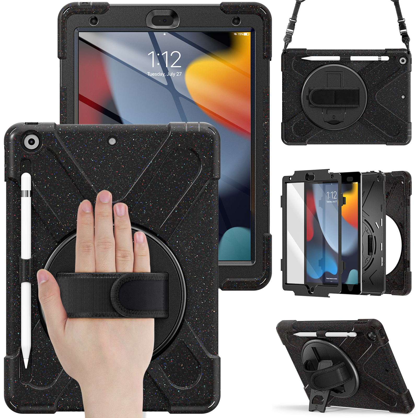 10.2 inch Heavy Duty Silicon Shockproof Tablet Case Cover For iPad 7 8 9 generation Rugged Case