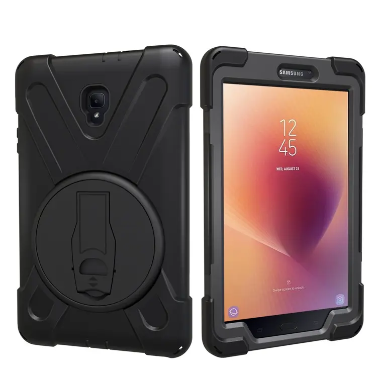 Detachable 360 Degrees Rotating Kickstand Silicone Case Tablet Cover For Samsung Galaxy Tab A 8.0 2017 Case